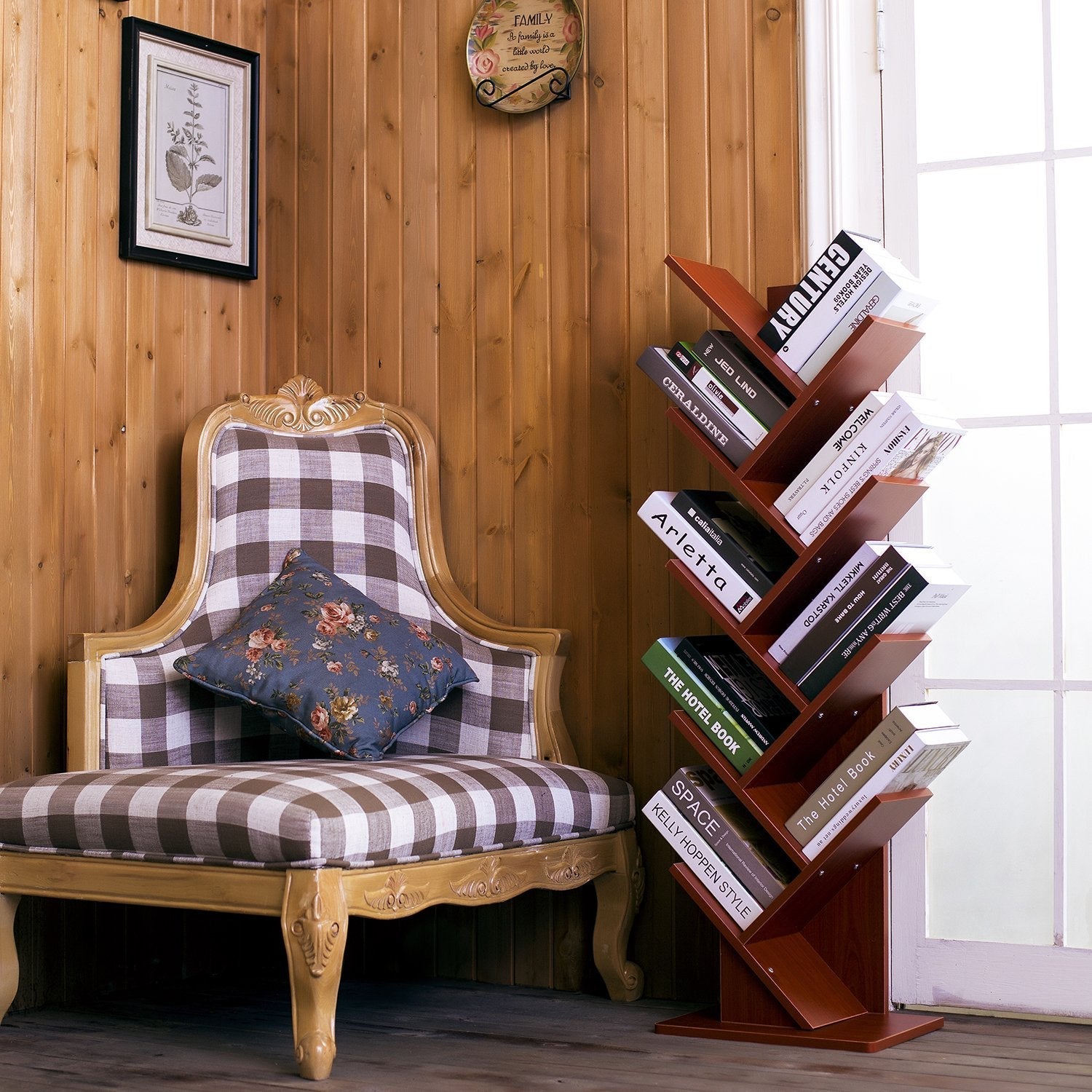 9-Shelf DIY Tree Shaped Floor Standing Bookcase, Storage Rack for Living Room/Home/Office by eFurniturePk