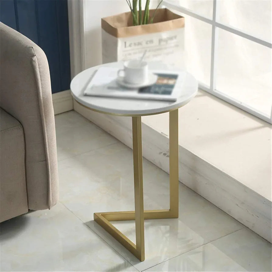 Living Room Furniture Nesting Coffee Table, Metal Round Coffee Table Living Room Balcony Flower Shop Clothing Store Leisure Reading Table, White Negotiating table