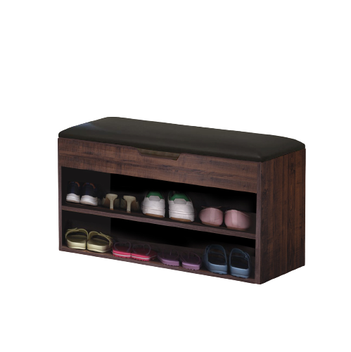 Premium Quality Entrance 2 Tiers Shoe Rack Shoe Cabinet Shoe Storage Bench with Folding Padded Seat by eFurniturePK