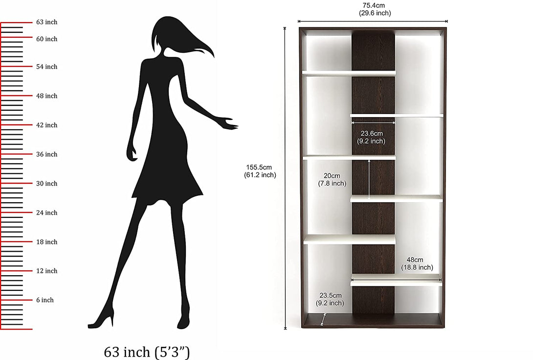 eDecor Maxelle Floor Standing Book Shelf, Display Rack (Customize)