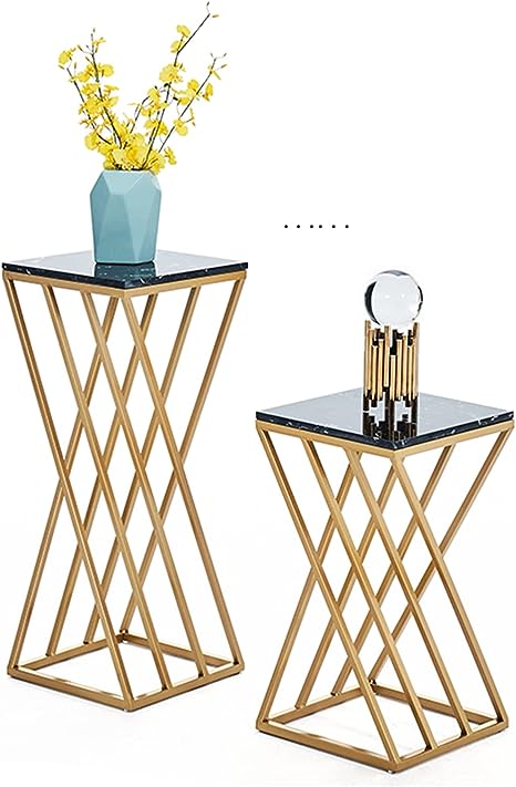 New Side Table, Luxury Marble Style Coffee Table, European Style Iron Corner Table, Two Set of Tables