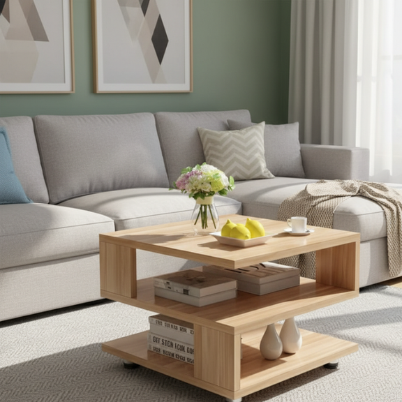 Rectangle Hallow Design Night Stand Storage Bedside Table With Metal L ...