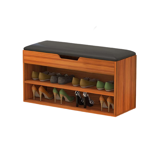 Premium Quality Entrance 2 Tiers Shoe Rack Shoe Cabinet Shoe Storage Bench with Folding Padded Seat by eFurniturePK
