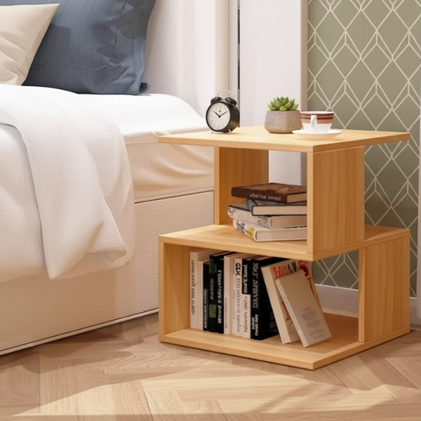 Rectangle Hallow Design Night Stand Storage Bedside Table
