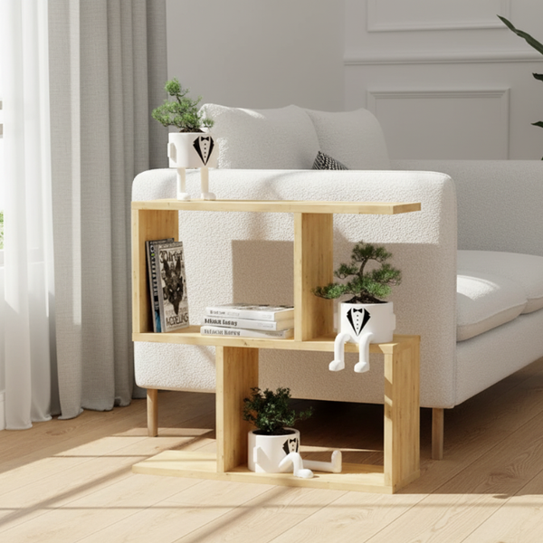 S Style Solid Wooden Side Table