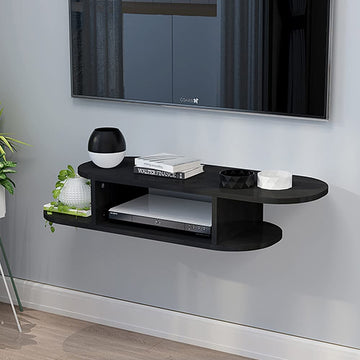Rounded Floating TV Shelf Entertainment Center Wall Mounted Media Console by eFurniturePk