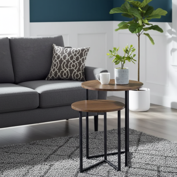 Wooden V-leg Duo Round Table