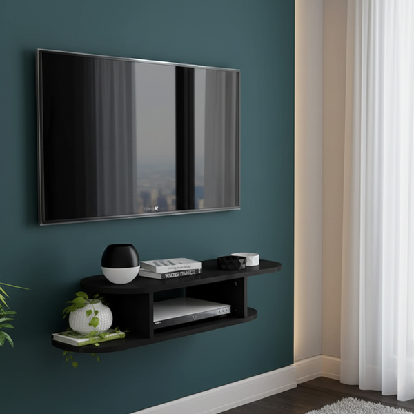 Rounded Floating Wall Mounted Media Consol