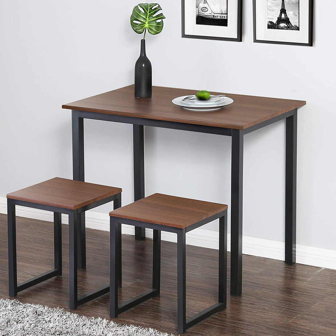 New Modern Metal Frame Table With Stools, Dining Table, Centre Table, Coffee Table With Stools, Dining Set, Space Saving Table