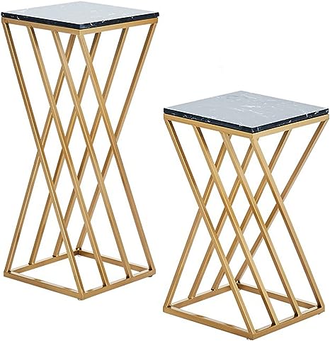 New Side Table, Luxury Marble Style Coffee Table, European Style Iron Corner Table, Two Set of Tables