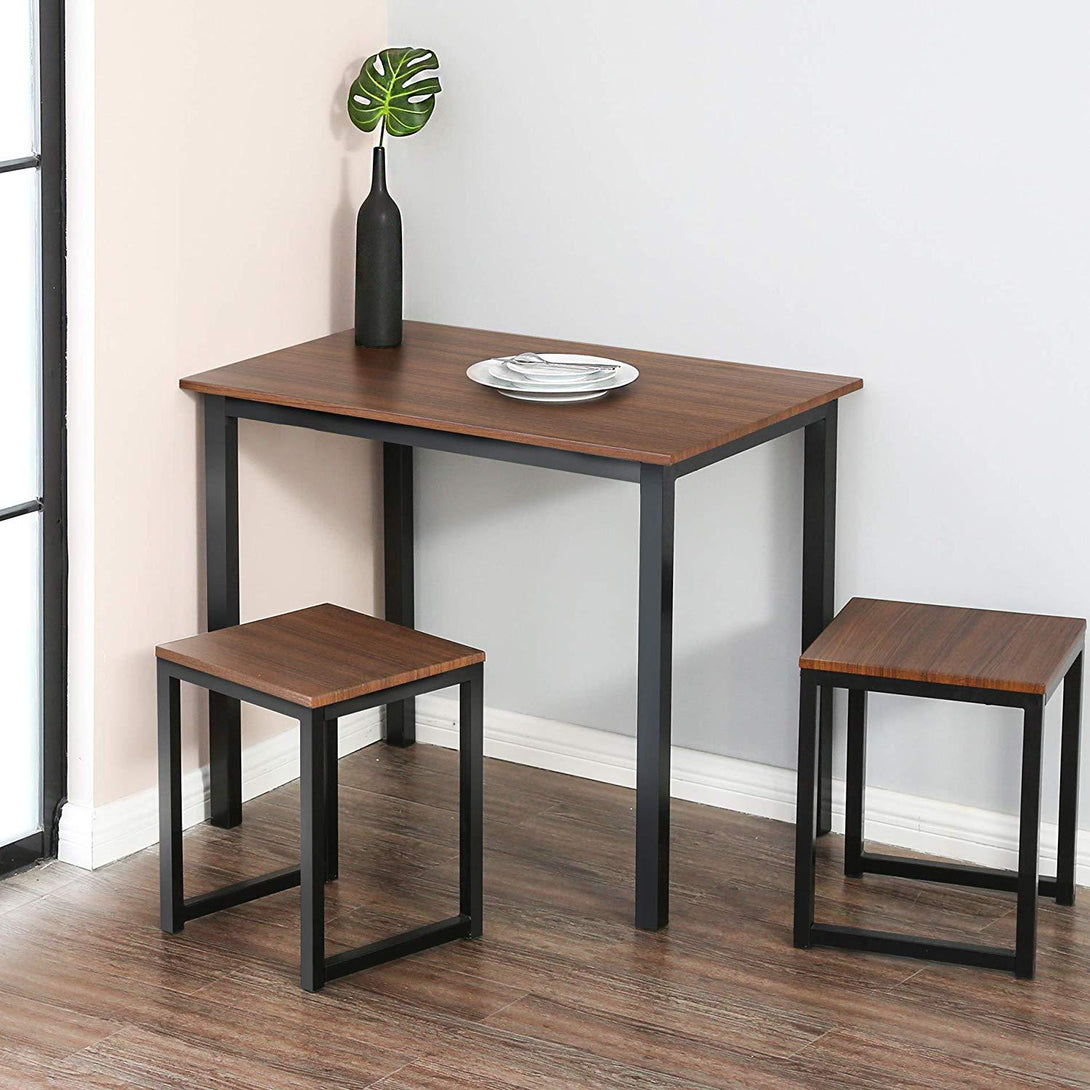 New Modern Metal Frame Table With Stools, Dining Table, Centre Table, Coffee Table With Stools, Dining Set, Space Saving Table