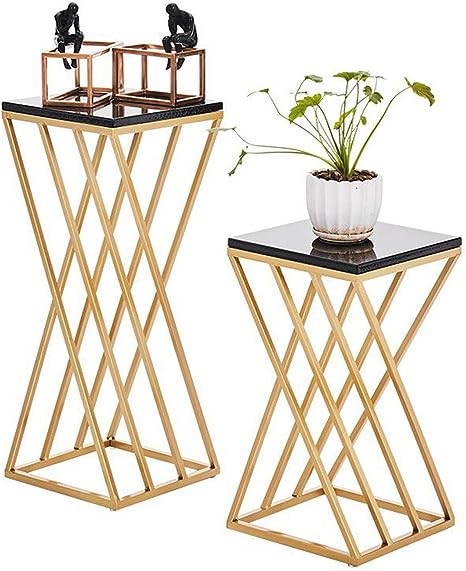 New Side Table, Luxury Marble Style Coffee Table, European Style Iron Corner Table, Two Set of Tables