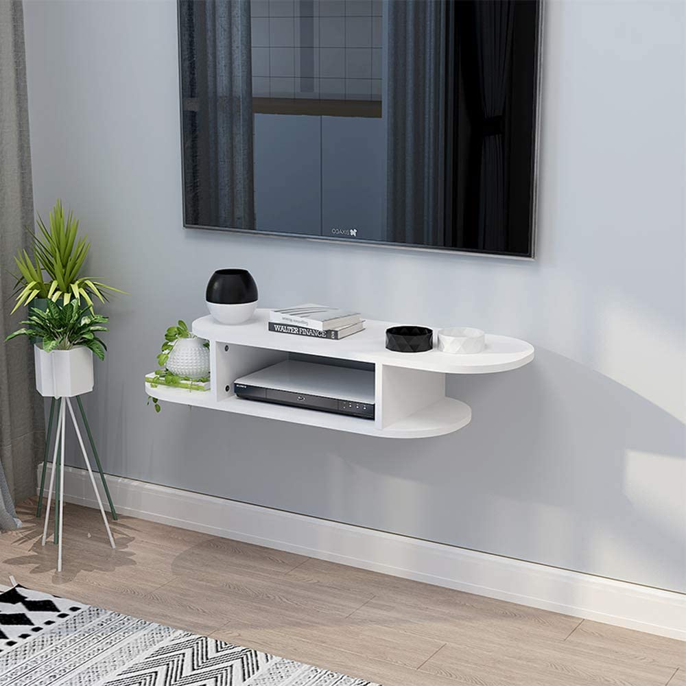 Rounded Floating TV Shelf Entertainment Center Wall Mounted Media Console by eFurniturePk