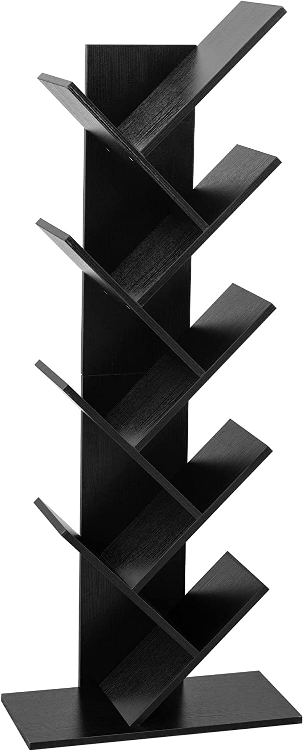 9-Shelf DIY Tree Shaped Floor Standing Bookcase, Storage Rack for Living Room/Home/Office by eFurniturePk