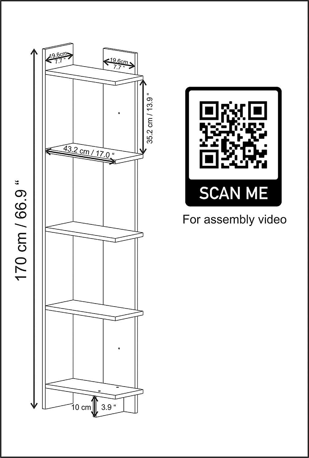 eDecor 5-Shelf Modern Display Corner Unit Bookcase Bookshelf Shelving Unit (Customize)