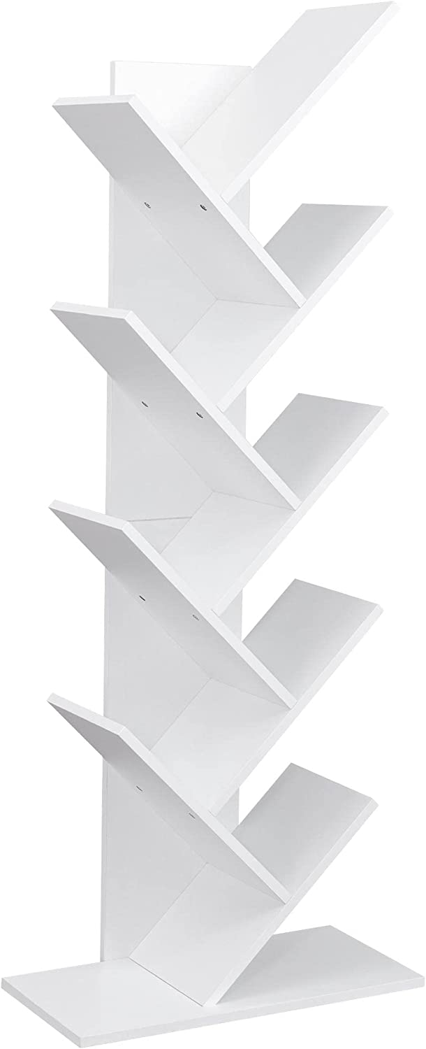9-Shelf DIY Tree Shaped Floor Standing Bookcase, Storage Rack for Living Room/Home/Office by eFurniturePk