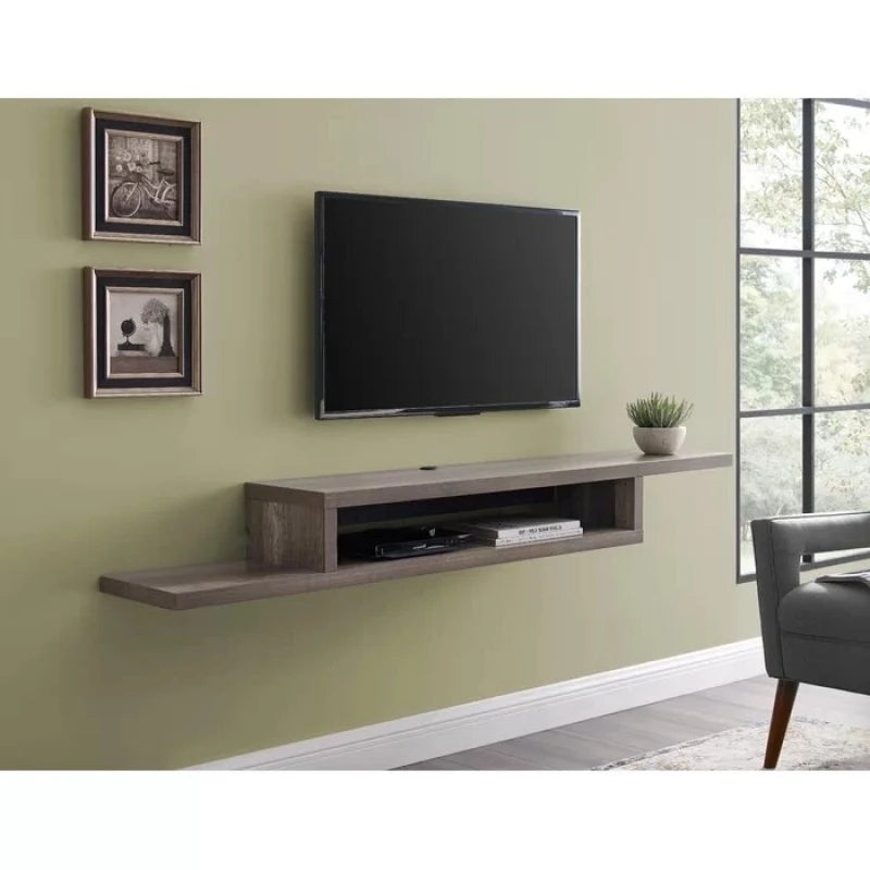 WAYNICE – DIY Rustic Brown Floating TV Console Shelf