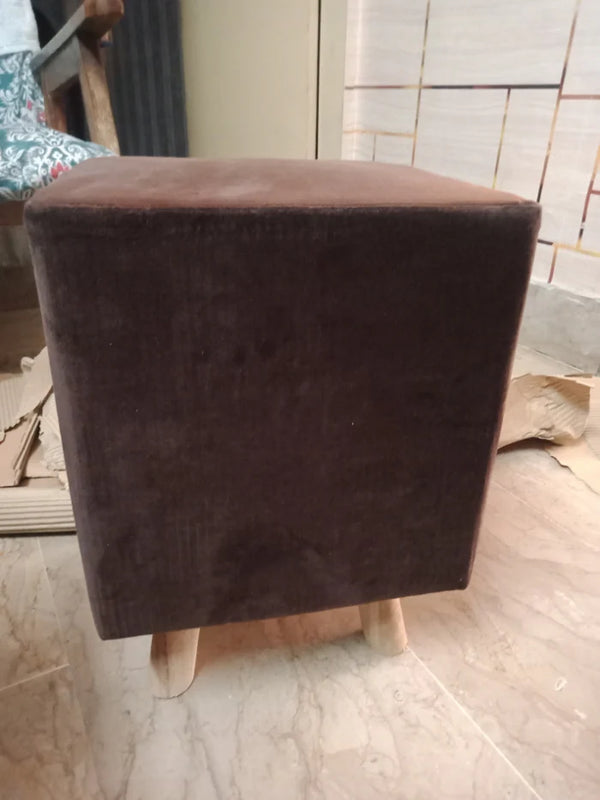 Solace Wooden Square Ottoman (Brown)