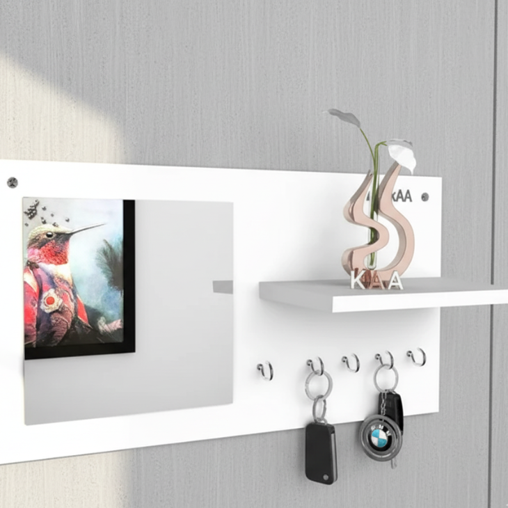 Droopy Wall Hanging Key Holder with Mirror & Shelf – eFurniture