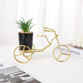 Metal Cycle in Golden Colour With Ceremic Flower Pot