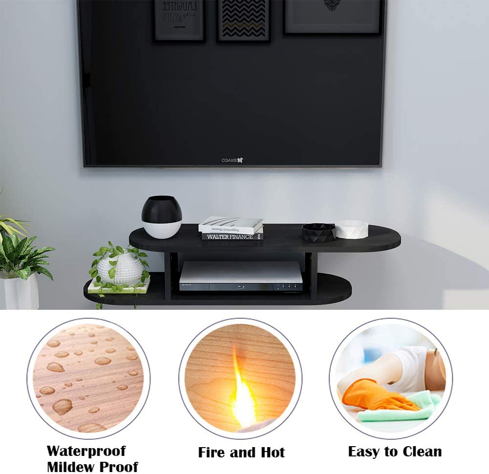 Rounded Floating TV Shelf Entertainment Center Wall Mounted Media Console by eFurniturePk