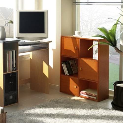 Gorgeous 3-Tier 6 Cube with 3 Door and 3 Open Cube Shees Bookcase Bookshef Storage Bookcases Multifunctional Display Shelf by eFurniturePK