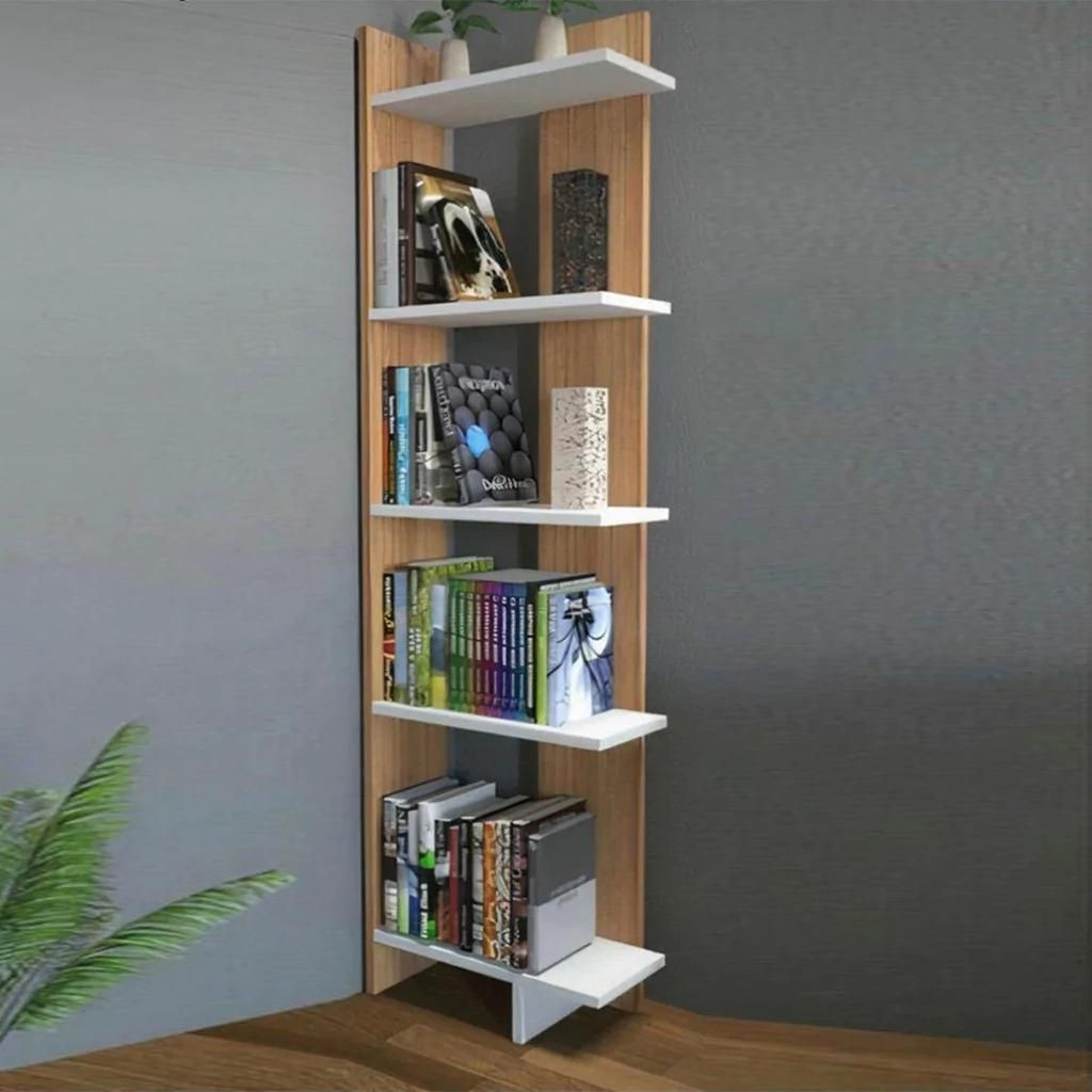 eDecor 5-Shelf Modern Display Corner Unit Bookcase Bookshelf Shelving Unit (Customize)