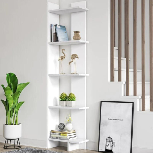 eDecor 5-Shelf Modern Display Corner Unit Bookcase Bookshelf Shelving Unit (Customize)