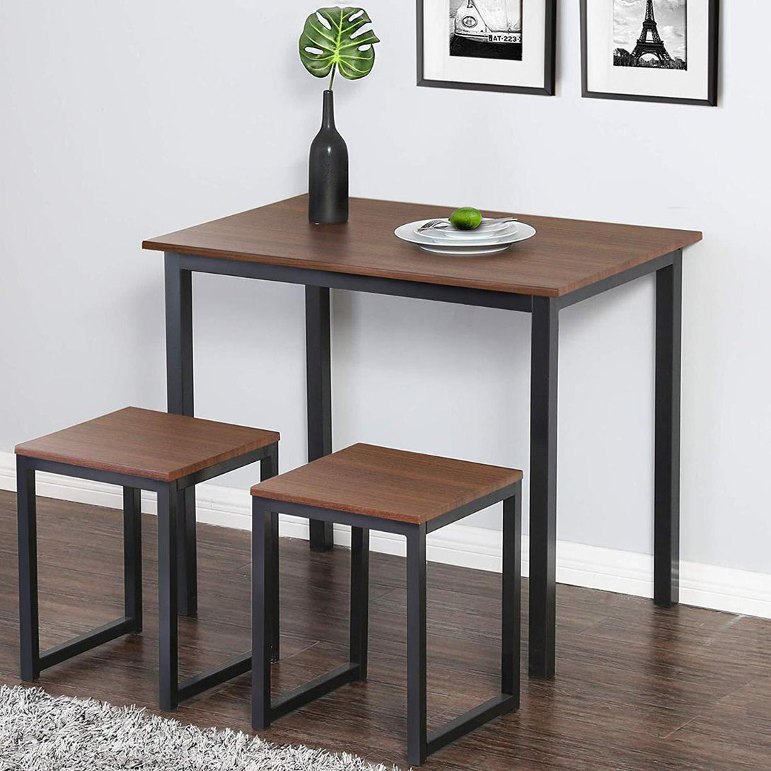 New Modern Metal Frame Table With Stools, Dining Table, Centre Table, Coffee Table With Stools, Dining Set, Space Saving Table